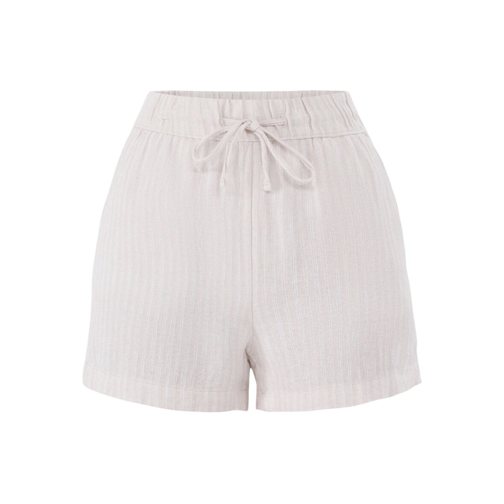 Time and Tru Wmns Beige Linen Blend Pull On Shorts, 3.5" Inseam, Size XXXL